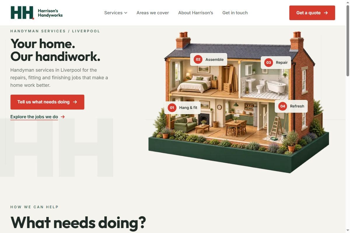 Harrison's Handyworks website homepage